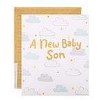 Hallmark Baby Son Birth Congratulations Card from The Studio - Contemporary Design On Textured Board with Gold Foil Lettering