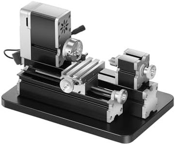 VEVOR Didactical Mini Metal Lathe Machine, 2.76 x 5.12 in, 36W Power Metal Lathe, 20,000 RPM Speed, with 3-jaw Chuck, Aluminum Alloy Handwheel, for Processing Precision Parts Soft Metals Wood Plastics