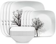 Corelle® Timber Shadows Square 12-piece Dinnerware Set, Service for 4