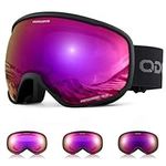 Odoland Photochromic Ski Goggles for Sunny and Cloudy Days, Anti-Fog OTG UV400 Protection Snowboard Goggles for Unisex Adult Men Women Youth, Helmet Compatible for Skiing Snowboard BA