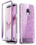 i-Blason Samsung Galaxy S9 Case, [Built-in Screen Protector] [Cosmo] Full-body Glitter Sparkle Bumper Protective Case for Galaxy S9 (2018 Release) (Purple) - 5.8 inches