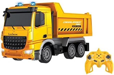 Lexibook, Crosslander® Pro, RC Dump Truck, Camion à Benne télécommandé, Effets Lumineux, Benne basculante, Rechargeable, RCP10, Jaune