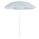 Harbour Housewares Grey Metal Beach Parasol Sun Shade - 1.74 x 1.93m Portable Steel Frame Umbrella UPF50+ Protection