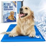 Shinyee Dog Cooling Mat Cool Non-Toxic Gel Cooling Mat for Dogs Cats and People, Pet Self Cooling Pad Cushions Bed Sofa in Summer, Ideal for Home Cars Laptop Floor Travel (L: 90x50cm)