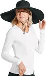 Coolibar UPF 50+ Women's Compact in A SNAP!™ Shelby Shapeable Poolside Hat, Black Convertible Roll W/ Snap, One Size