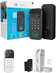 myQ Secure View™ 3-in-1 Smart Lock Deadbolt + Garage Door Video Keypad + Power Adapter Kit with Custom PIN Codes, Keyless Entry, 2K HDR Doorbell Camera, App Control, Color Night Vision & Two-Way Audio