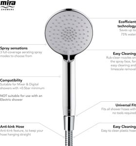 Mira Zest Eco Shower Head – Chrome Water-Saving