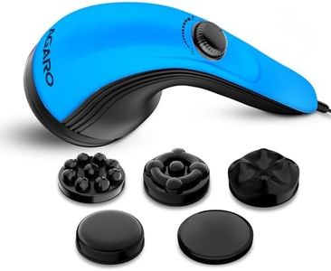 AGARO Atom Plus Electric Handheld Full Body Massager, 4 Massage Heads, Mesh Cover, Variable Speed Settings for Muscle Relief and Relaxation, Back, Leg & Foot (Blue)