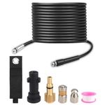 EAWONGEE Pressure Washer Drain Pipe Hose Cleaning Kit with Jet Nozzle and Rotating Jet Nozzle for Karcher K2 K3 K4 K5 K6 K7 Series and LAVOR Pressure Washer, 15M, 180Bar