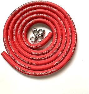 10FT Fuel Line Hose 6AN 10mm 3/8 Inch High Pressure Hose 2.8Mpa 400PSI for Fuel Systems Engines Tube Hose (Attached Hose Clamp)