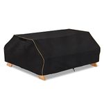 Bitubi 70 / 72 Inch Waterproof Picnic Table Cover With Bench Covers,Classic Black Wind Dust Proof Anti-UV, 72”Outdoor Cover For Picnic Table