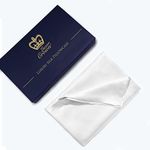 Two-Sided 100% Mulberry Silk Hypoallergenic Pillowcase Slip Skin Face Hair Beauty Care Gift Box, Grade 6A (White)