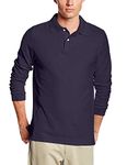 Lee Uniforms Men's Long Sleeve Polo, Navy, X-Large