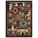 HOME DYNAMIX Buffalo Bear Lodge Area Rug, Brown/Red, 5'2"x7'2"