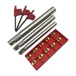 BAP 300R C10-10+C12-12+C16-16 CNC Indexable End Mill Holder Tool+10Pcs APMT1135 CNC Carbide Insert Cutter Indexable Lathe Milling Inserts Turning Tools