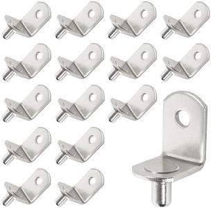 SDTWZW 5mm Shelf Pegs L-Shaped Cabinet Support Pins Bracket Style Clips for Bookcase Kitchen Closet Shelves Holders,16 PCS Nickel Plated Silver