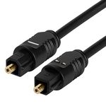 Cmple - Optical Audio Cable 1.5ft - Slim Fiber Optic Cable Ultra-Thin Gold Plated Toslink Cable Digital S/PDIF Audio for Soundbar Av Receivers, TV Sound Bar, Game Console Slim Optical cord