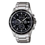 Casio Edifice EFR-526D-1AVUDF Black Analog Dial Silver Stainless Steel Band Men's Watch Solid Band Stop-Watch EX093