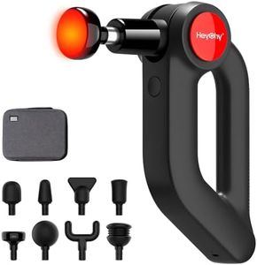 HEYCHY Massage Gun Deep Tissue with Heat, 90°Adjustable Percussion Massager with 12mm Amplitude, Type-C Charging, Carry Case, 4 Speed Modes for Athletes Workout Pain Relief, New Year Gifts (Black)