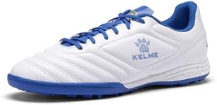 KELME Men Indoor Turf Soccer Shoe, Arch Support Soccer Cleats, Performance Futsal Sneaker, White, 8