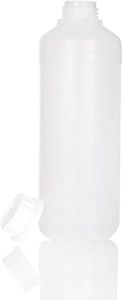 BenBow Bottiglia in plastica HDPE da 10x 1000 ml con tappo a vite e scala per una sicura conservazione di liquidi e sostanze chimiche - ideale per uso domestico, laboratorio ed industria