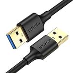 UGREEN USB Cable USB 3.0 A to USB A Cable Type A Male to Male 5Gbps Data Transfer Cord for Hard Drive, TV Box, Xbox, USB Hub, Laptop, DVD Player, Printer, Monitor, NAS, Camera, Sound Bar, 0.5 Meters