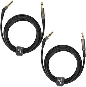 Mr Rex 3.5mm to 3.5mm Aux Cable 5ft with Velcro Cable Tie (5Ft (2-Pack), No Mic)