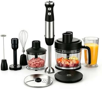ELECVIVA 9 in 1 Immersion Blender for Dicer, Slicer, Shredder, Anti-Splash Stick Blender for Smoothies, Baby Food, Meat, Salad, Vegetable Chopper, Potato Masher
