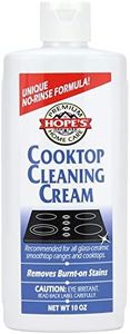 HOPE'S Cooktop Cleaning Cream, Fast Acting, No-Rinse Cooktop Cleaner for Glass Top Stoves, Polishes and Removes Burnt-on Stains Easily on Glass Ceramic Cooktops, 8 Fl Oz