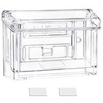 Kurtzy Clear Acrylic Outdoor Business Card Holder - W10 x D3.4 x H7.3cm/3.94 x 1.34 x 2.87 Inches - Single Pocket Wall-Mounted Business Card Display Box for Office or Truck Walls