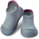 Dookeh Baby Shoes Boys Girls First Walking Shoes Non Slip Soft Sole Sneakers Toddler Infant Babygirl Sock Shoes (A3-Gray, us_Footwear_Size_System, Toddler, Age_Range, Medium, 12_Months, 18_Months)