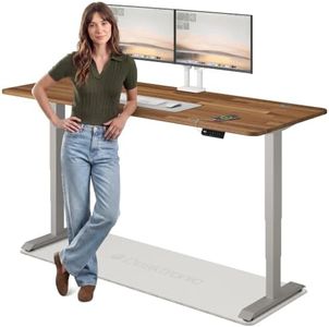 Desktronic HomePro Standing Desk 80x30 — Made in Europe, Ergonomic Sit Stand Home Office Desk, Electric Height Adjustable, Dual Motor, USB & USB-C Charging, Wobble-Free, Touchscreen, 3 Memory Presets