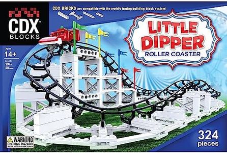 CDX Blocks: Little Dipper - 324 Pcs, Building Brick Set, Gravity Powered Roller Coaster Model, Promotes STEM Learning