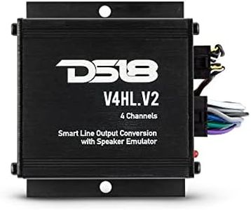 DS18 V4HL.V2 Hi/Lo Converter 4-Channel with Speaker Simulator w/Remote Turn-On Output - High-Level Speaker Signal - Car Stereo Module High to Low