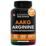 Bandini® AAKG Arginine Alpha Ketoglutarate 1000 mg - Amino Acid Boost Immune System - 120 Tablets in Ratio 2:1 - L-Arginine Alpha-Ketoglutarate Support for Powerful Pre Workout - 100% Vegan - Non-GMO