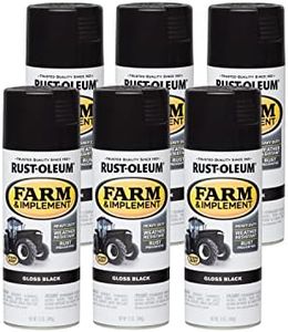 Rust-Oleum Farm & Implement Spray Paint, Gloss Black, 340 g (Pack of 6)