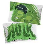 Marvel Avengers The Beast Glow in The Dark 2 Pack Reversible Pillowcases Features Hulk - Double-Sided Kids Super Soft Bedding (Official Marvel Product)