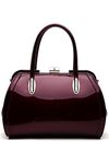 MKF Crossbody Satchel Shoulder Bags for Women - Patent PU Leather Handbag Purse - Marlene Lady Fashion Pocketbook, Burgundy Marlene, Large