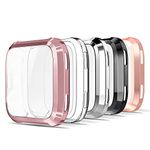 Simpeak Case Compatible with Fitbit Versa [5 Packs], Soft TPU Frame Screen Protector Case Replacement for Fitbit Versa