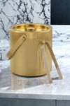 GRD International Vertical Ribs 'Satin Brass' Stainless Steel 'Ice Bucket' Made in India by GRD International