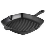 ProCook Square Cast Iron Griddle Pan (Matte Black, 26cm) Professional Heavy Grill Pan Induction Hob Compatible, 25 Year Guarantee