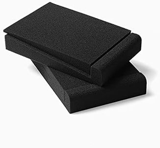 SS5 Studio Monitor Isolation Pads, High-Density Acoustic Foam Desktop Speaker Stands for Midsize Bookshelf Computer Speakers, Prevent Vibrations, Fits Most Speaker - Pair