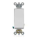 Leviton 5621-2W 20-Amp 120/277-Volt Decora Plus Rocker Single-Pole AC Quiet Switch, White