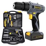 Werktough 77PCS 18/20V Cordless Drill Screwdriver Tool Set in Toolbox Storage Case Tool Kit Home Repair Set Father Day Gift Box Combo Kit