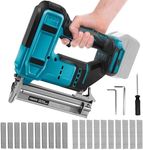 18GA Nail Gun Cordless Brad Nailer Compatible for Makita 18V,2 in 1 Brushless Nail Gun/Staple Gun with 1000 Nails and 1000 Staples, 2 Mode Electric Nail Gun for Upholstery DIY Woodworking No Battery