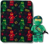 Franco Lego Ninjago Kids Bedding Super Soft Plush Decorative Pillow and Throw 2 Piece Set, 40 in x 50 in (Official Lego Product)