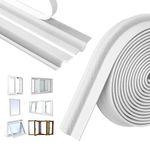 Maudzlan 236 inch/6m Window Draft Blocker,Insect Proof Self-Adhesive Insulation Seal Strip Draught Excluder Sound Proofing Strip, Foam Tape for Windows Doors (White)