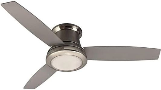 Harbor Breeze Sail Stream 52-in Brushed Nickel Flush Mount Indoor Ceiling Fan with Light Kit and Remote (3-Blade)
