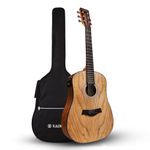 Kadence Acoustica A06 34" Ash wood Electric Acoustic Guitar, Rosewood fretboard, Travel Guitar Small Size for Kids and Adult with Pickup, Inbuilt tuner and bag