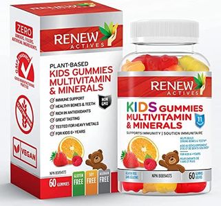 Renew Actives Kids Multivitamin Gummies, Maximum Nutrients Kids Vitamins (60 Count) Yummy Strawberry/Orange Kids Gummy Vitamins, No Artificial Colors or Flavors, Vegan, Made in Canada